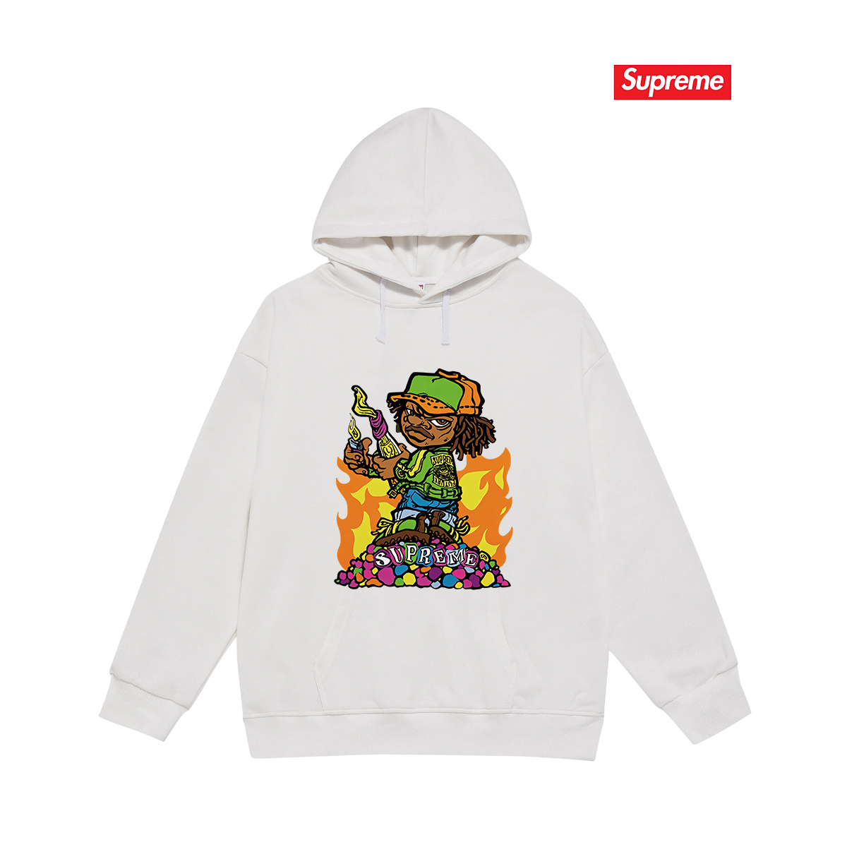 supreme*Balenciaga printed hooded sweatshirt