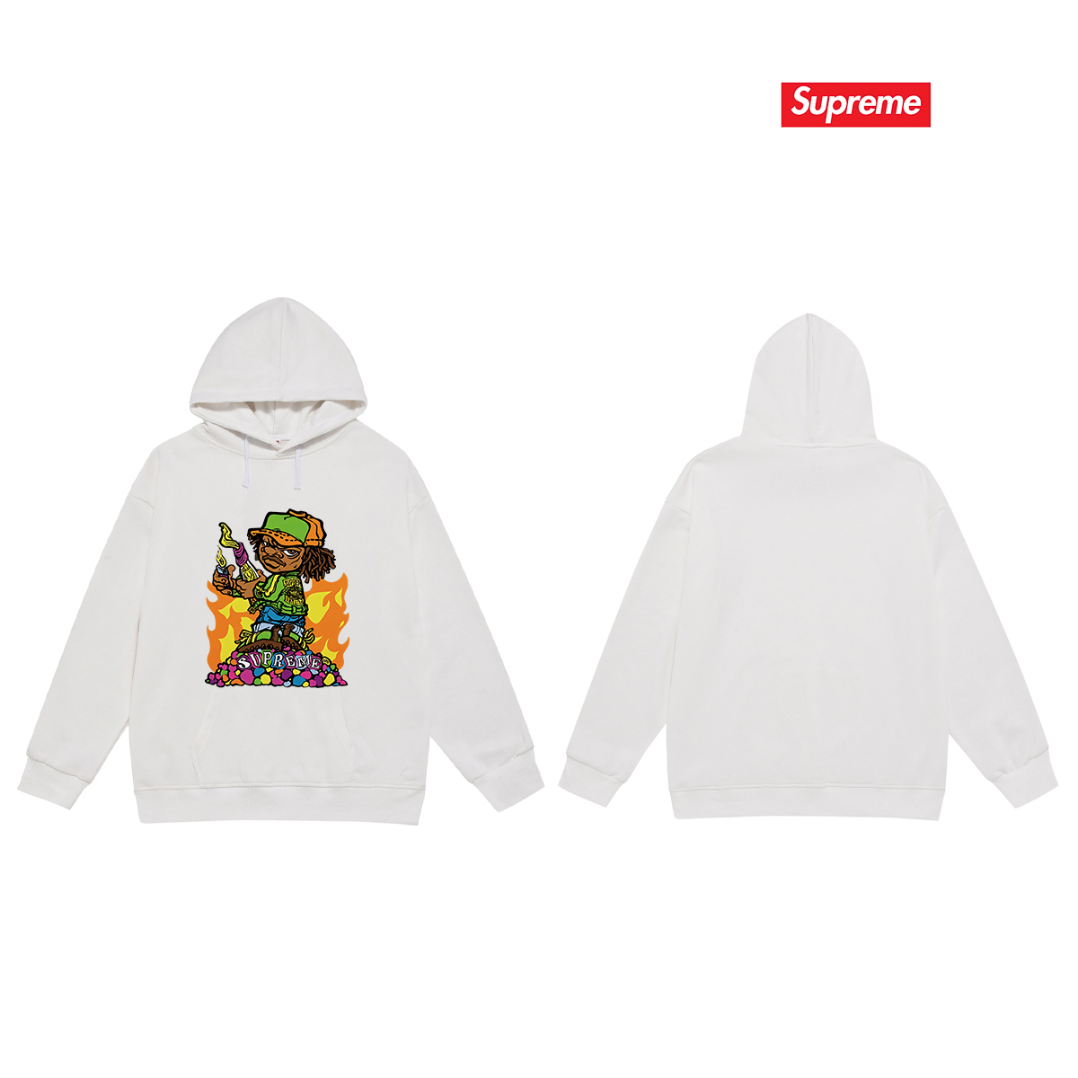 supreme*Balenciaga printed hooded sweatshirt