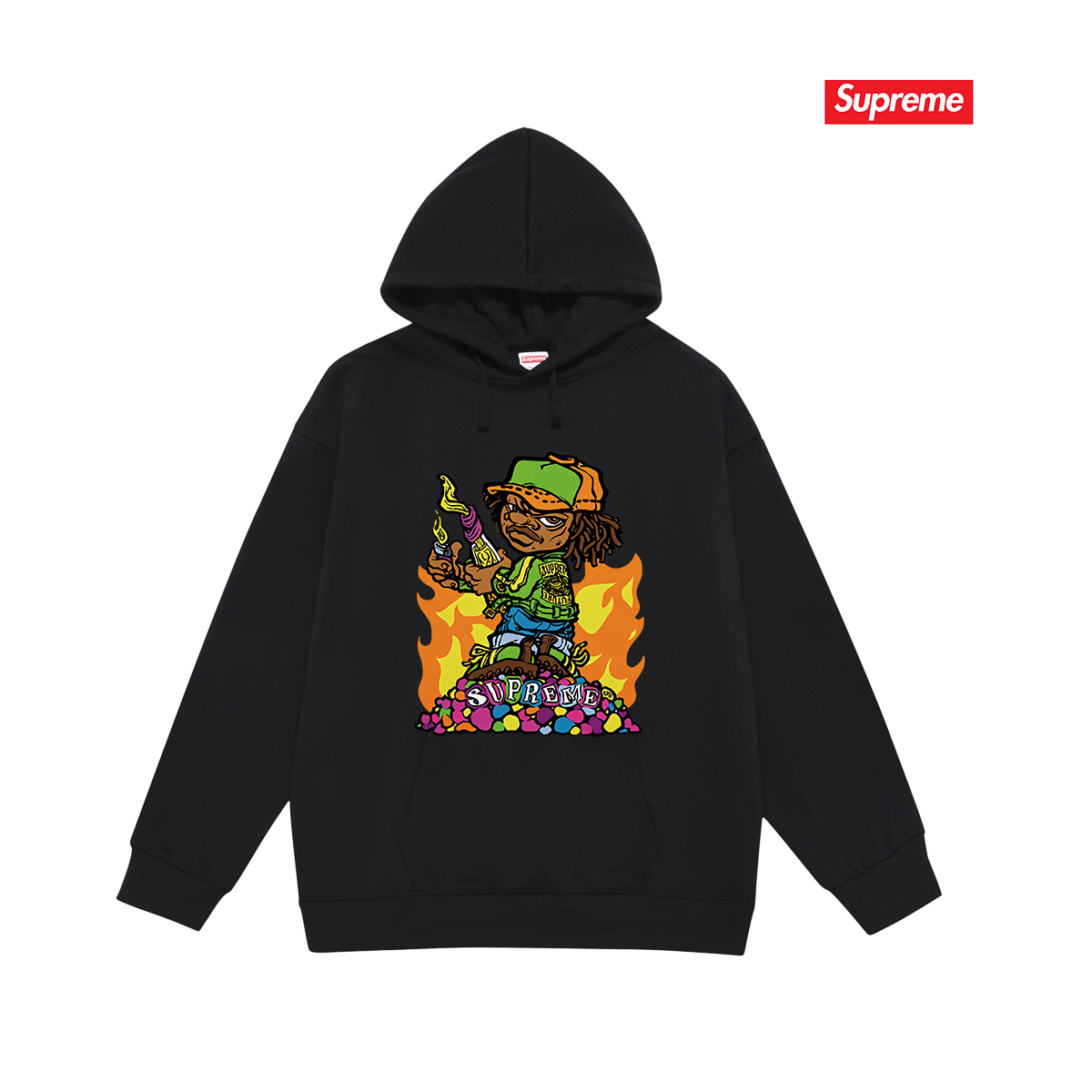 supreme*Balenciaga printed hooded sweatshirt