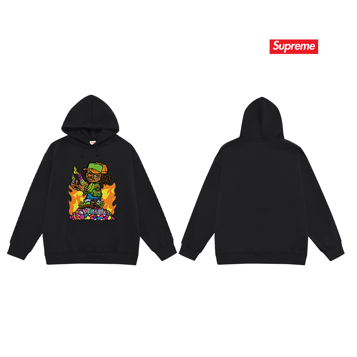 supreme*Balenciaga printed hooded sweatshirt