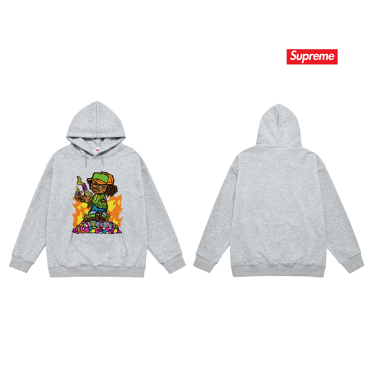 supreme*Balenciaga printed hooded sweatshirt