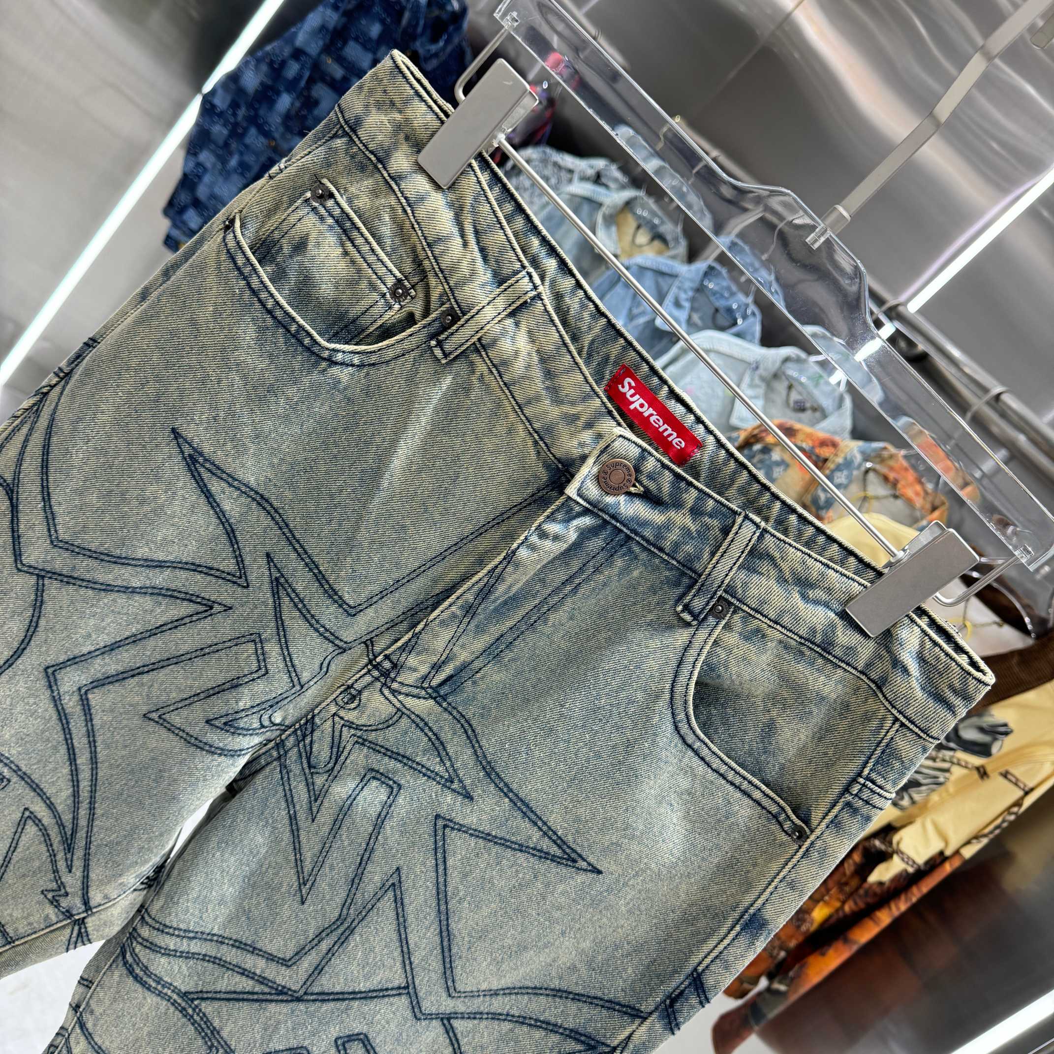 Supreme Star-stitched Relaxed Straight Jeans (Unisex)