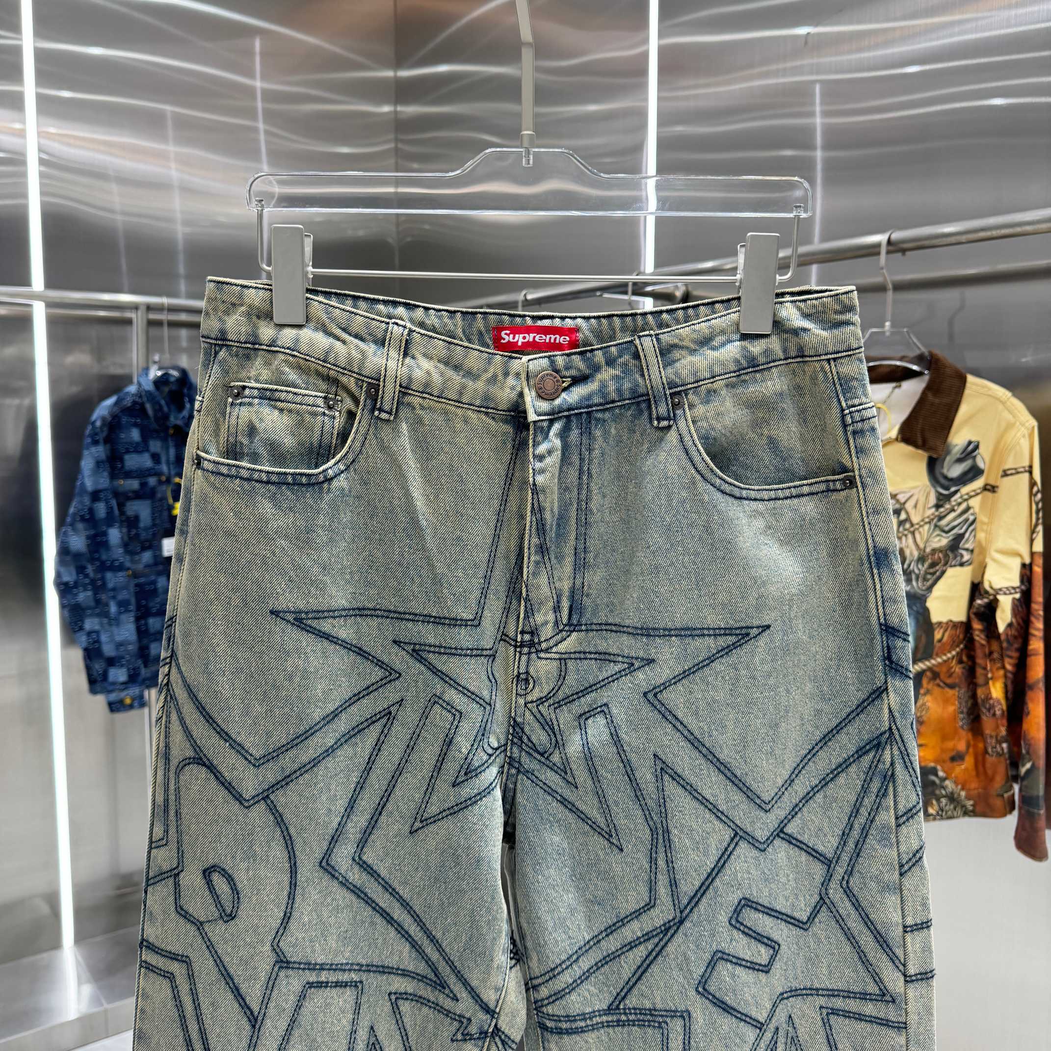 Supreme Star-stitched Relaxed Straight Jeans (Unisex)