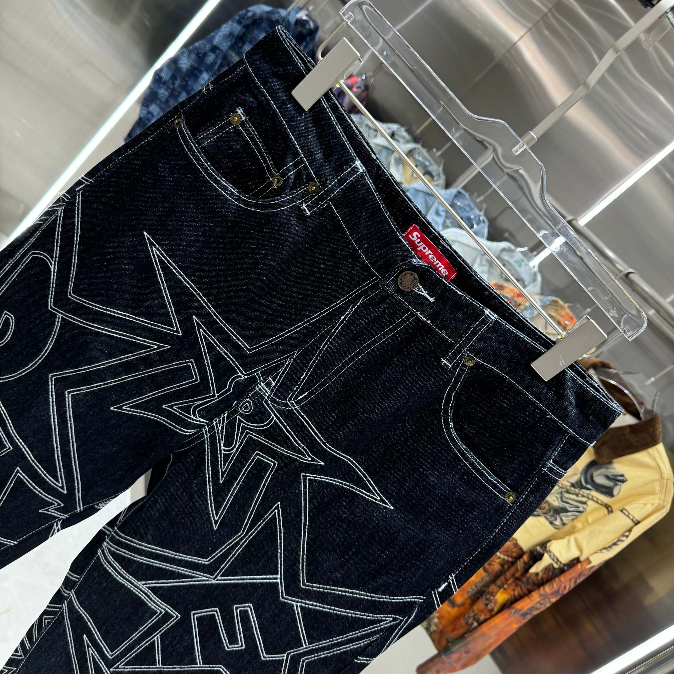 Supreme Star-stitched Relaxed Straight Jeans (Unisex)