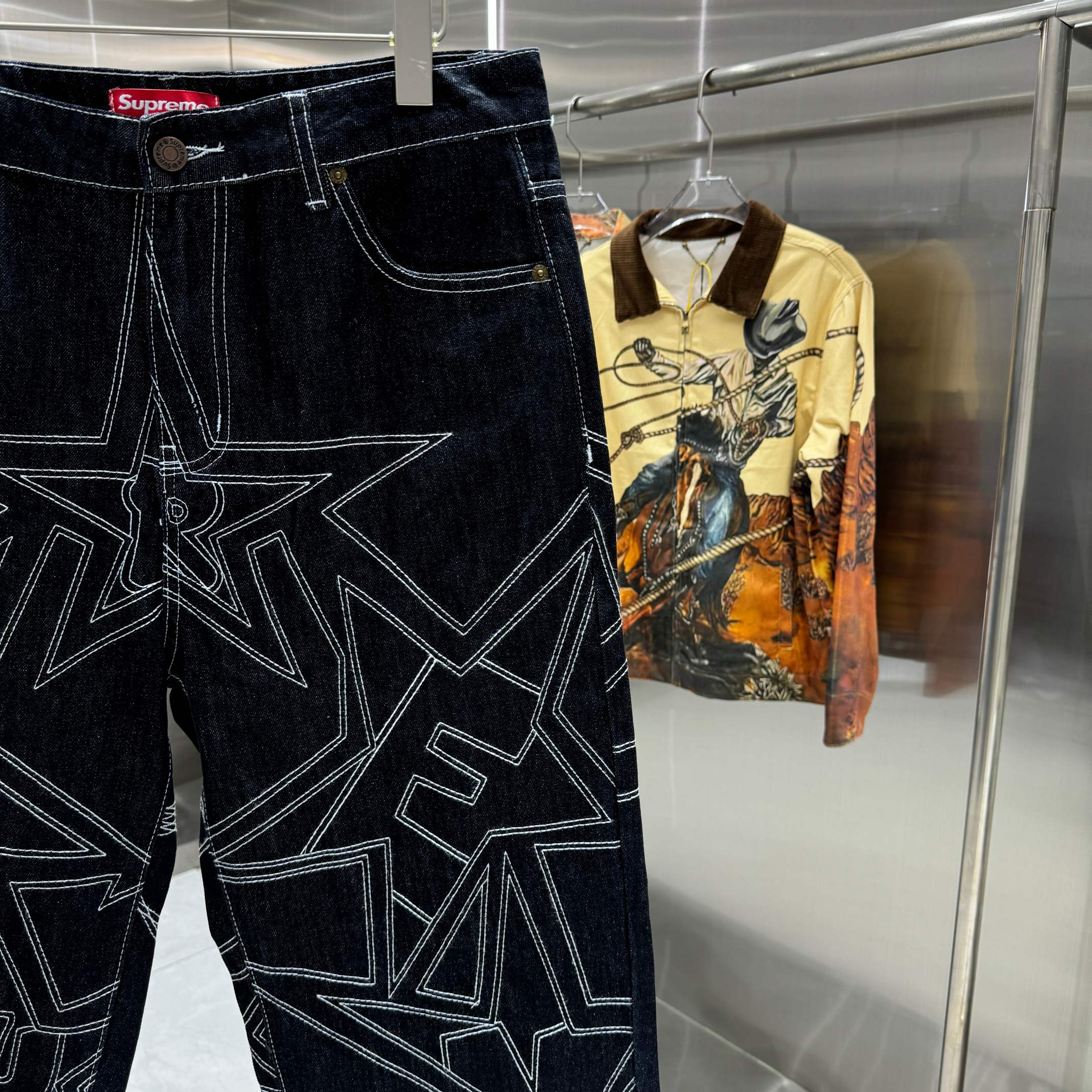 Supreme Star-stitched Relaxed Straight Jeans (Unisex)