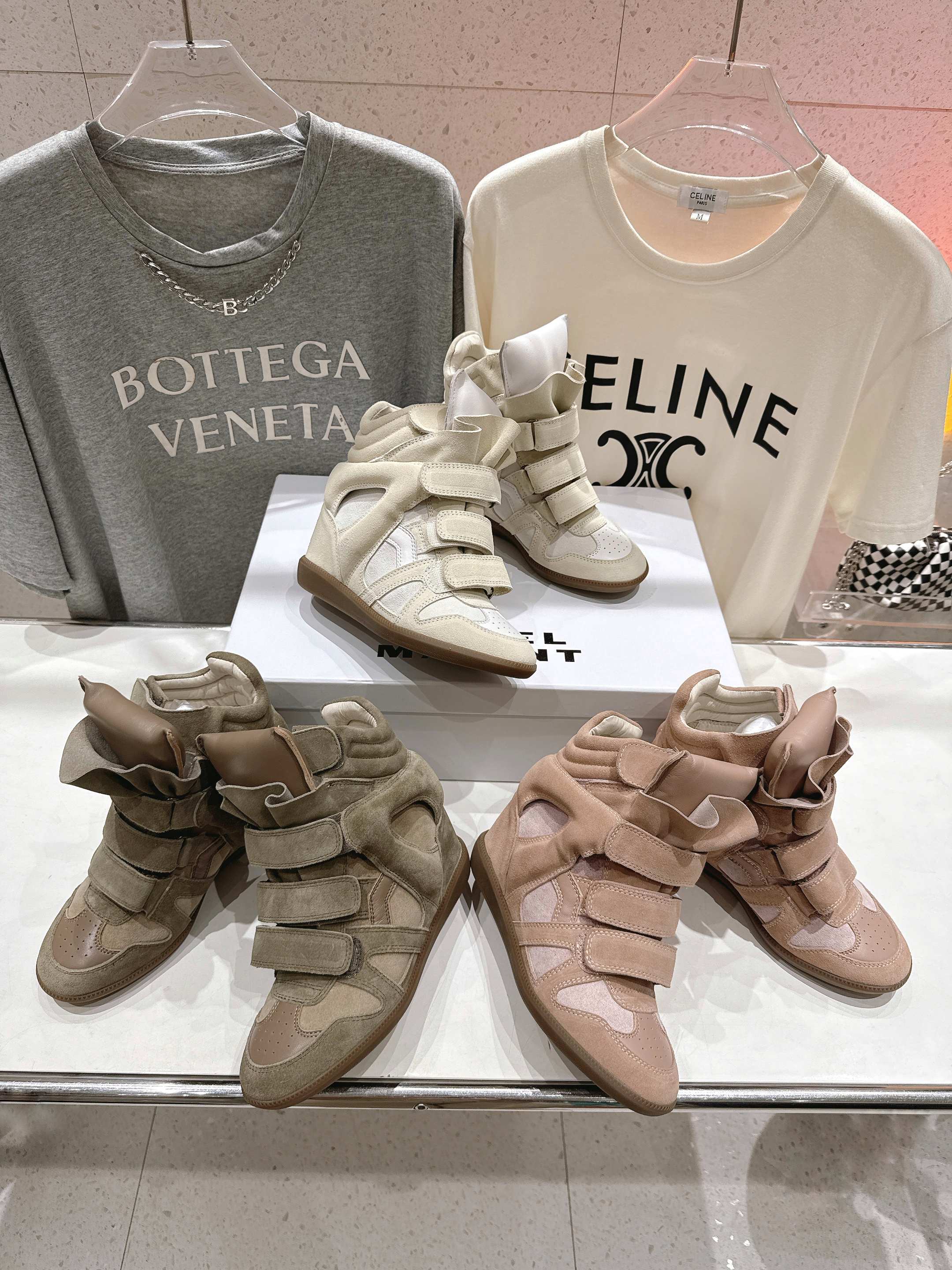 ISABEL MARANT autumn and winter new style high-top casual shoes with increased height and color matching