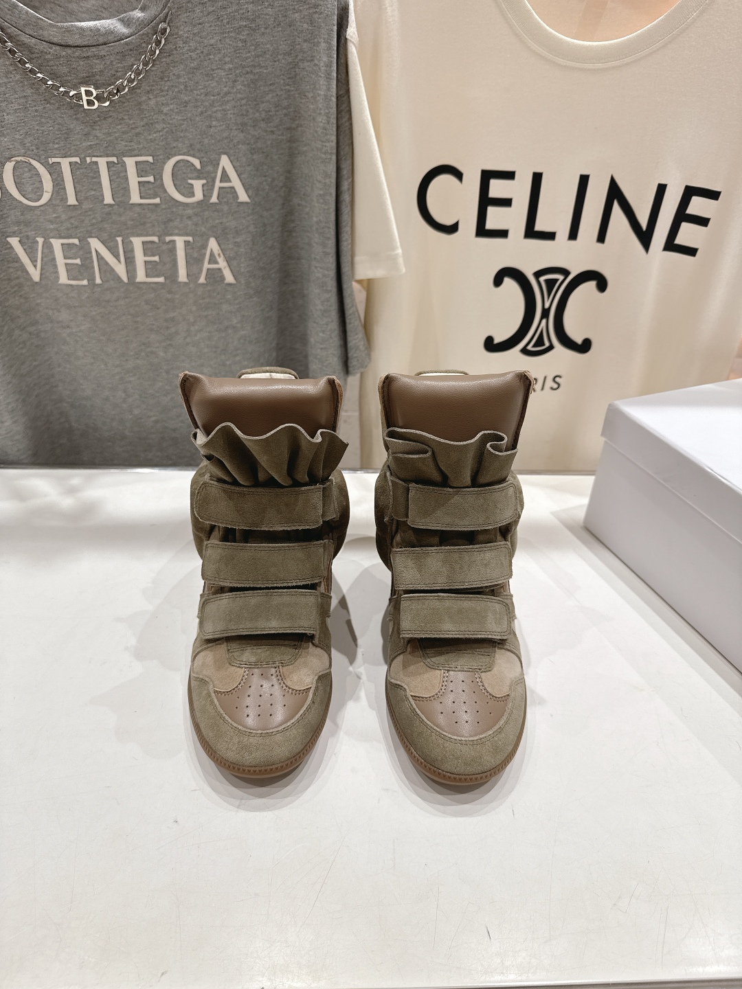 ISABEL MARANT autumn and winter new style high-top casual shoes with increased height and color matching
