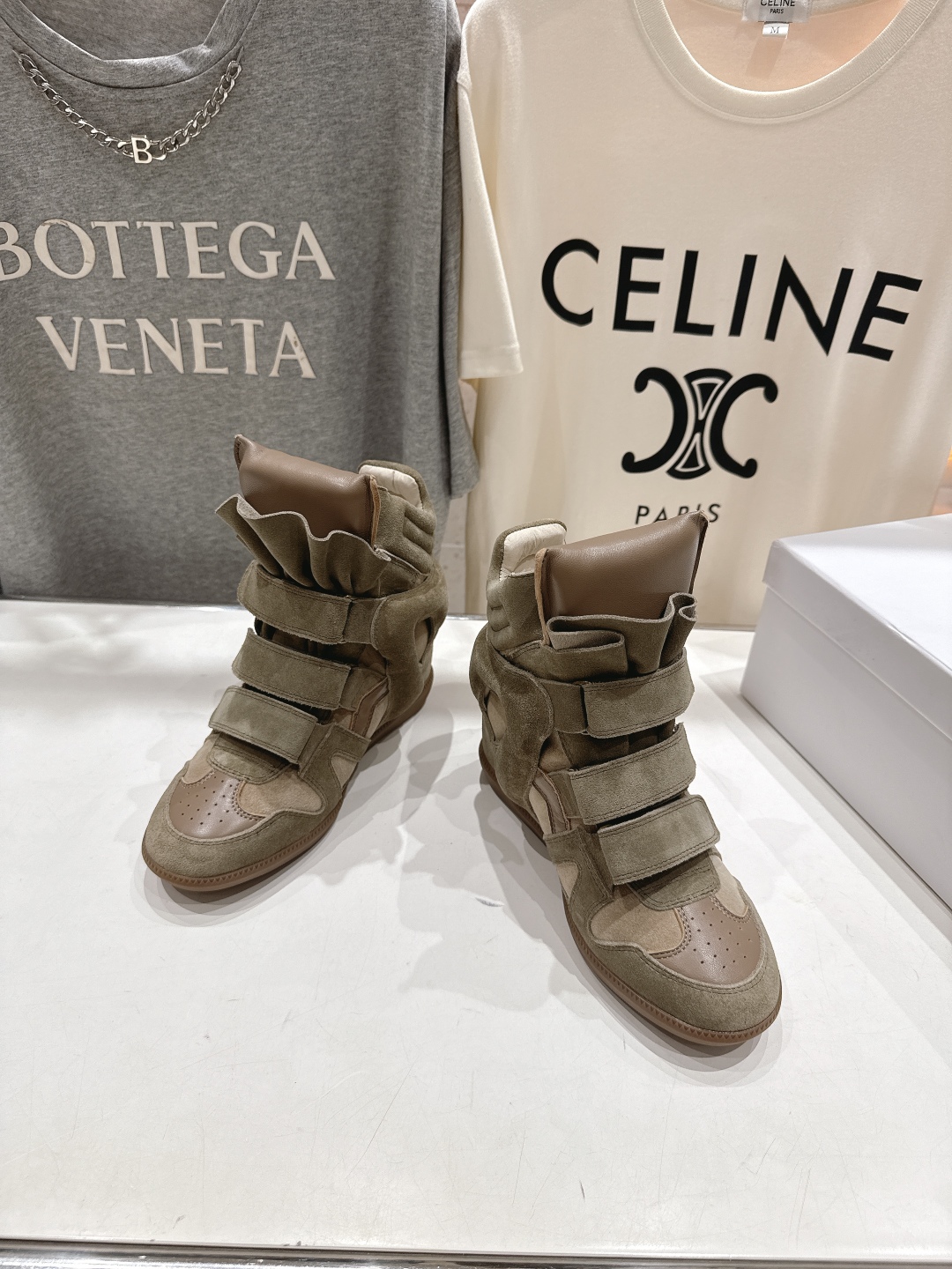 ISABEL MARANT autumn and winter new style high-top casual shoes with increased height and color matching