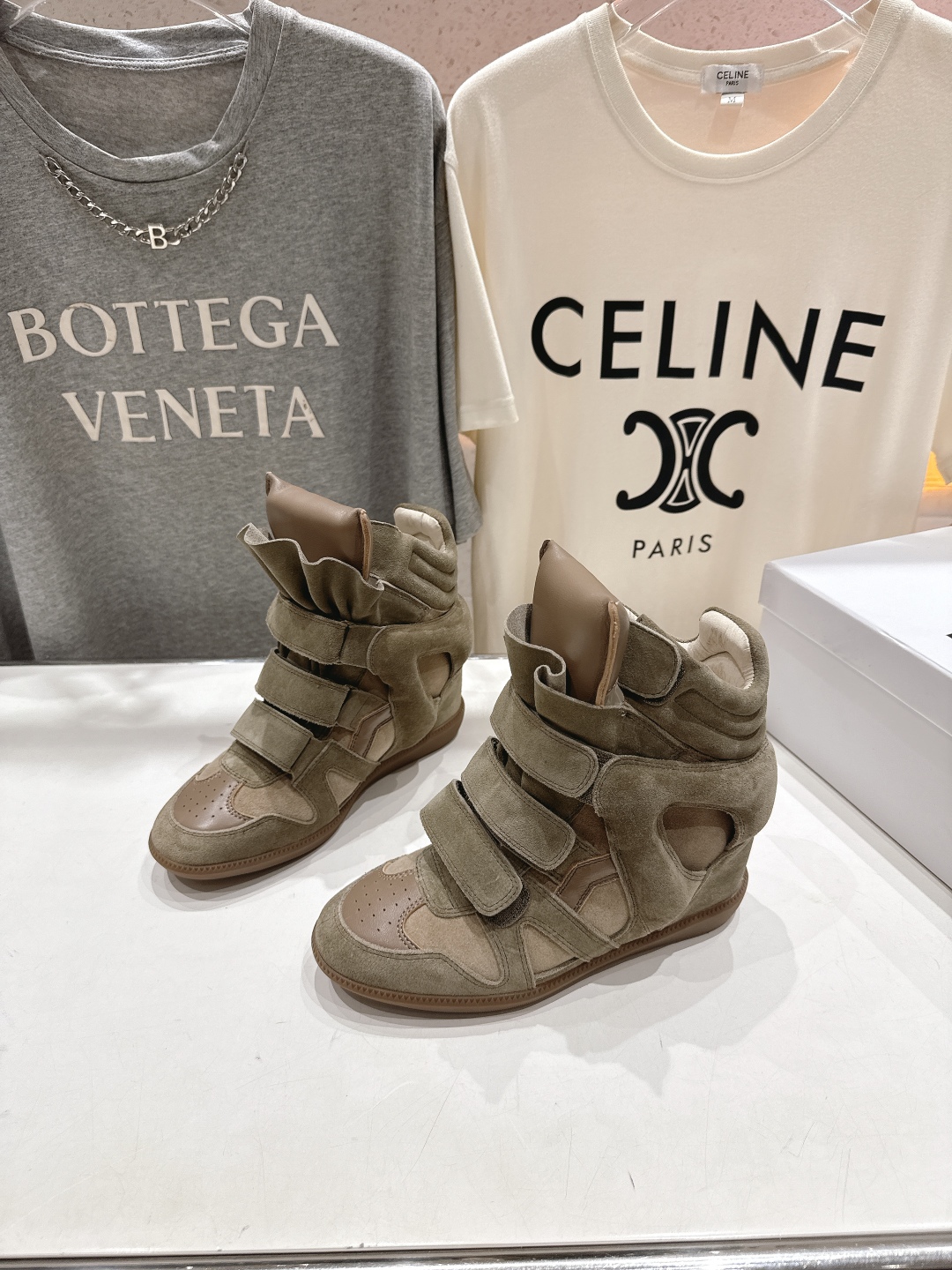ISABEL MARANT autumn and winter new style high-top casual shoes with increased height and color matching