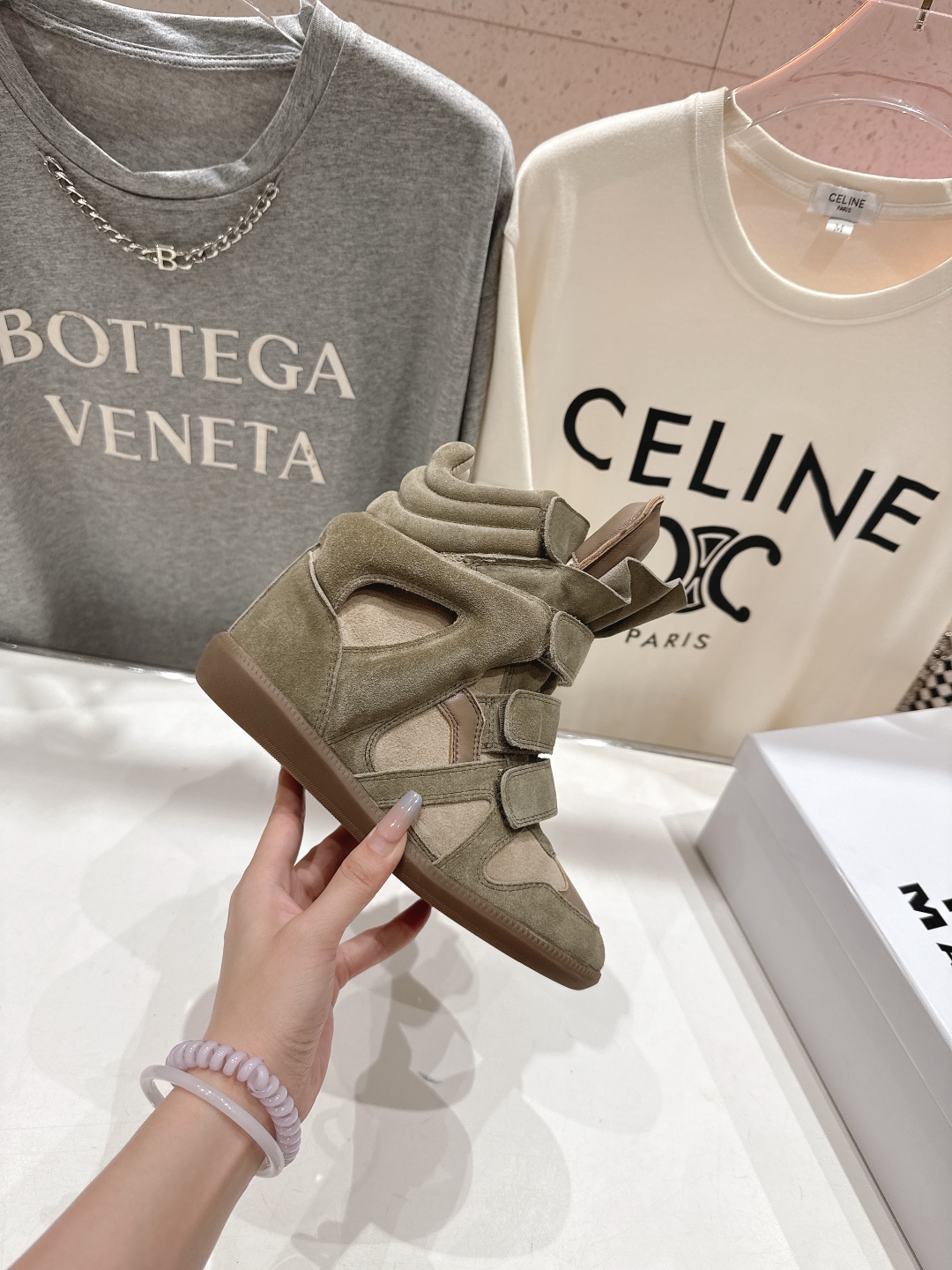 ISABEL MARANT autumn and winter new style high-top casual shoes with increased height and color matching