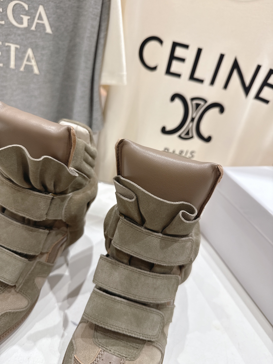 ISABEL MARANT autumn and winter new style high-top casual shoes with increased height and color matching