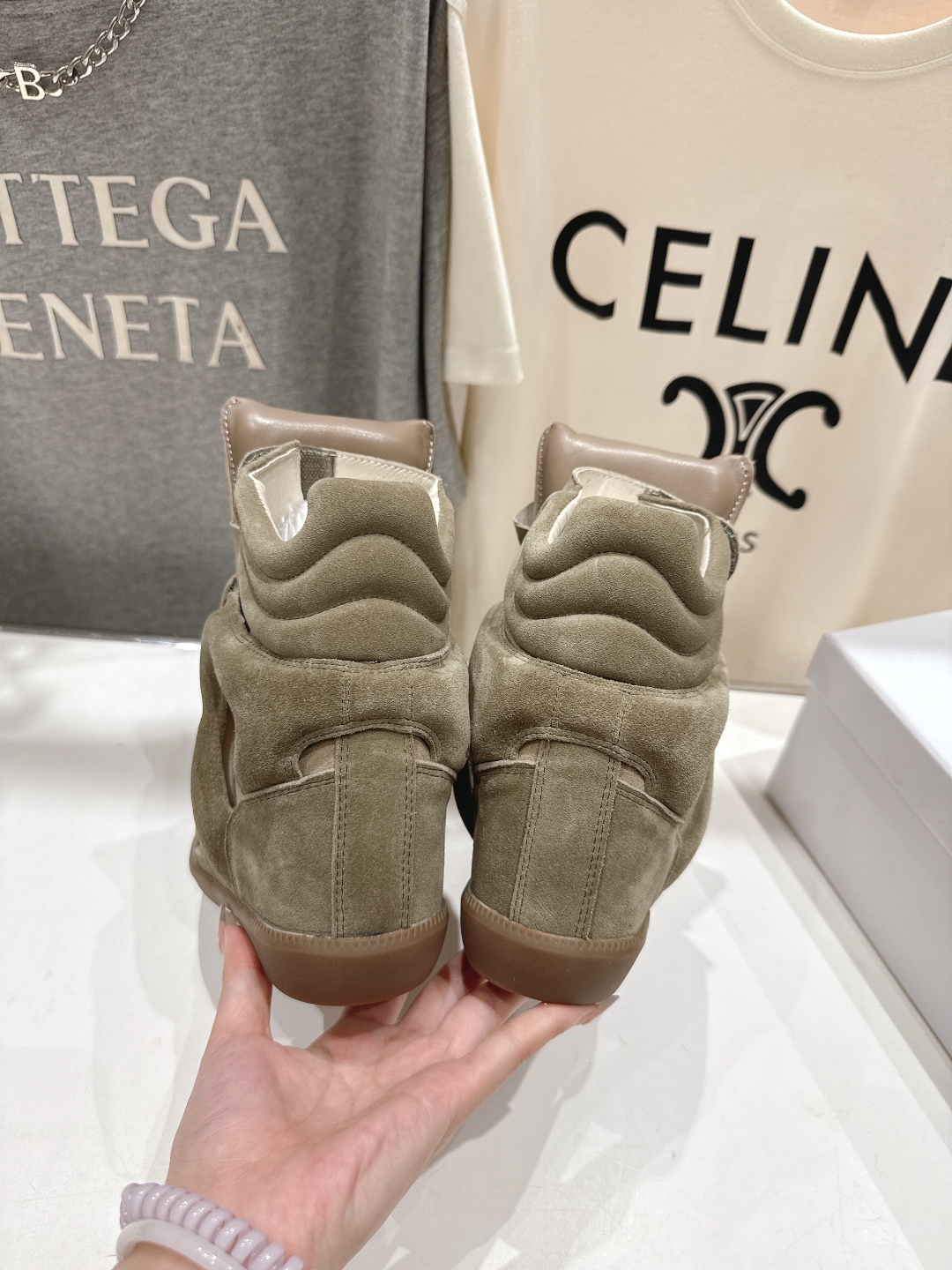 ISABEL MARANT autumn and winter new style high-top casual shoes with increased height and color matching