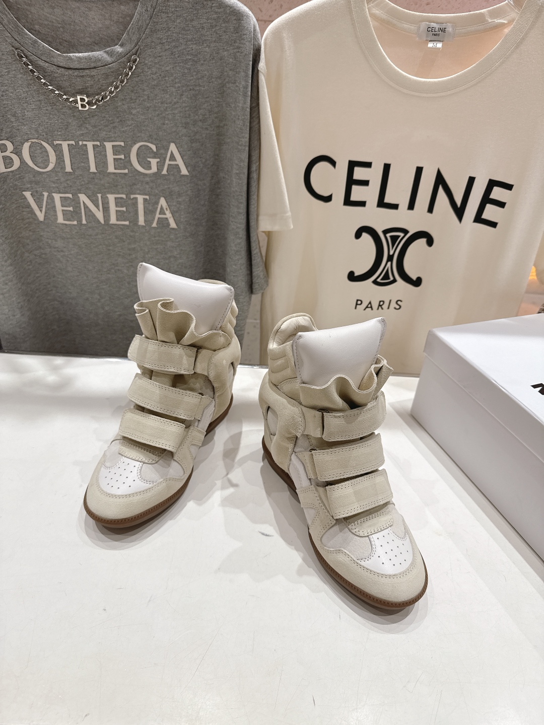 ISABEL MARANT autumn and winter new style high-top casual shoes with increased height and color matching
