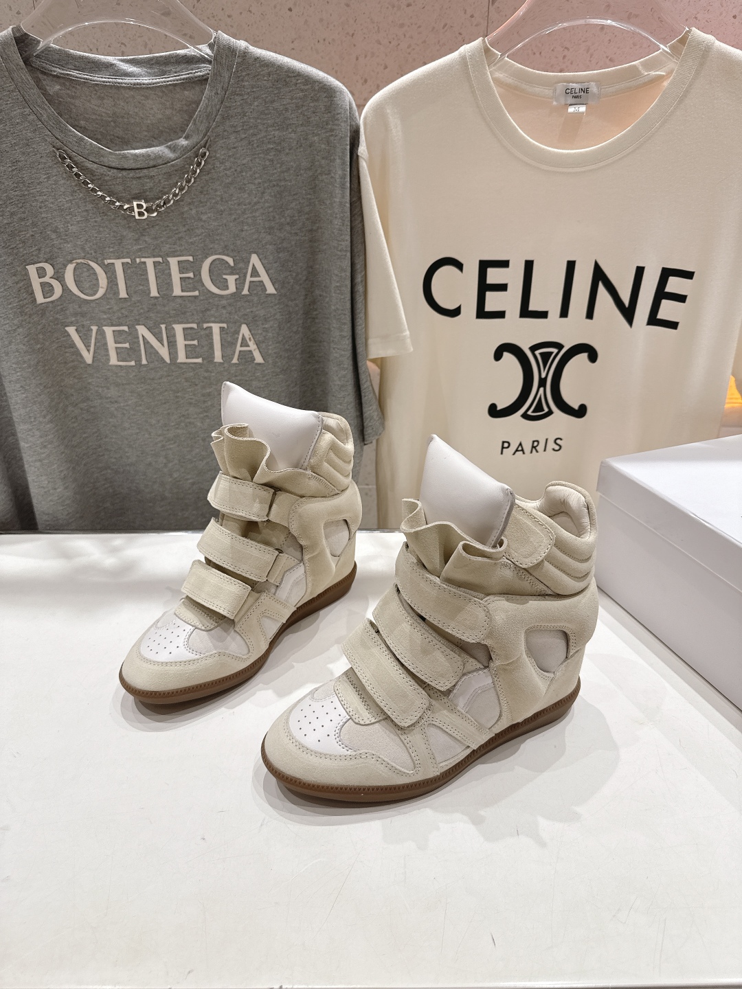 ISABEL MARANT autumn and winter new style high-top casual shoes with increased height and color matching