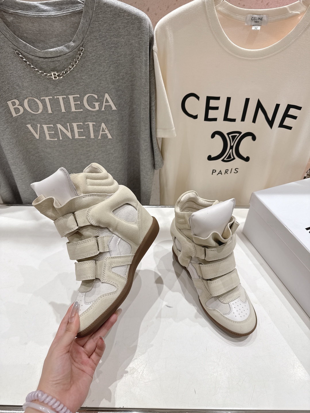 ISABEL MARANT autumn and winter new style high-top casual shoes with increased height and color matching
