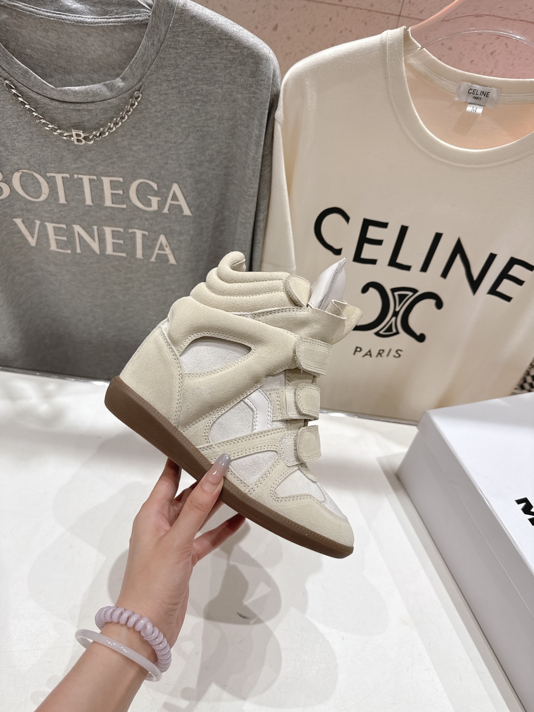 ISABEL MARANT autumn and winter new style high-top casual shoes with increased height and color matching