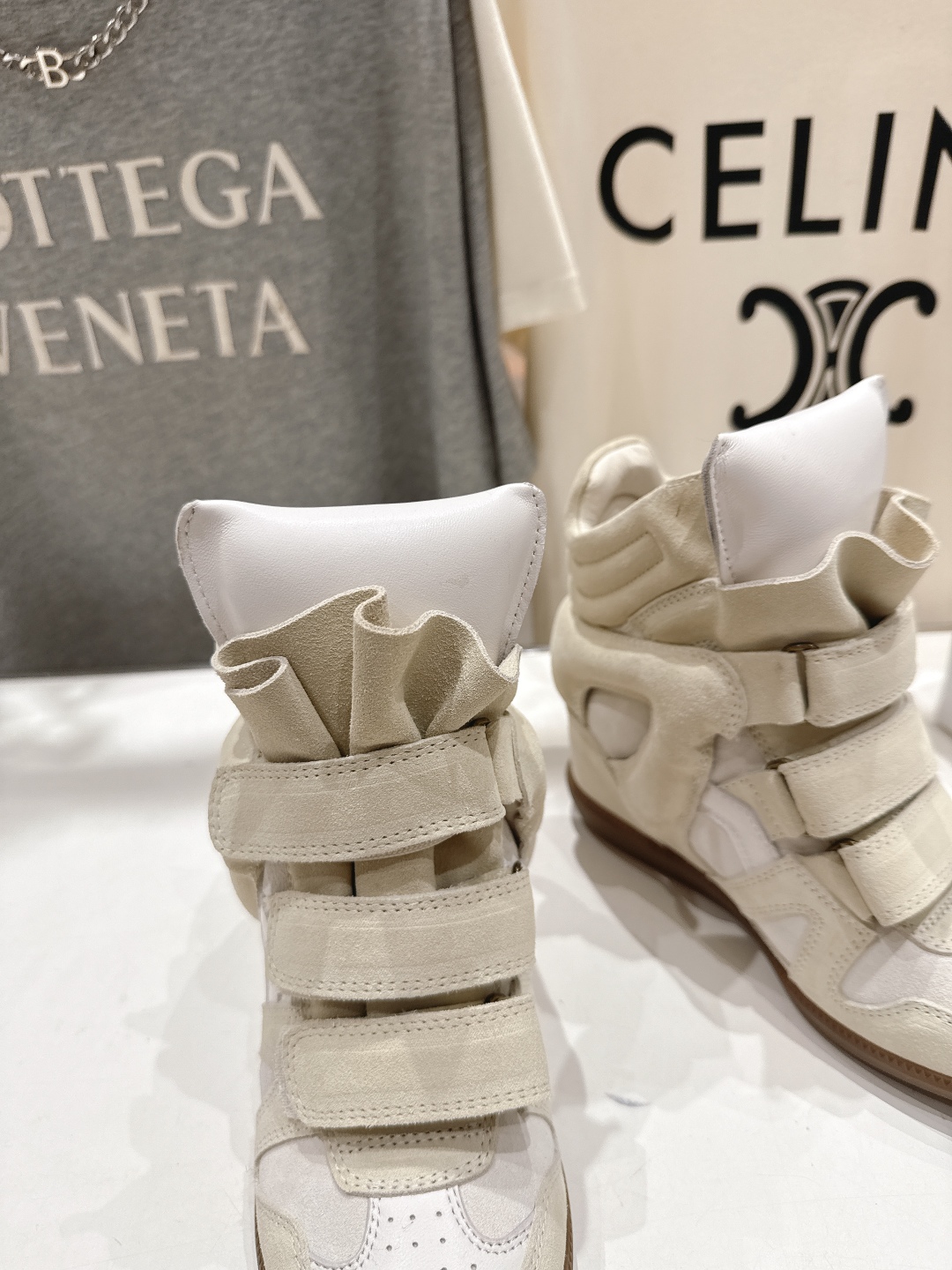 ISABEL MARANT autumn and winter new style high-top casual shoes with increased height and color matching