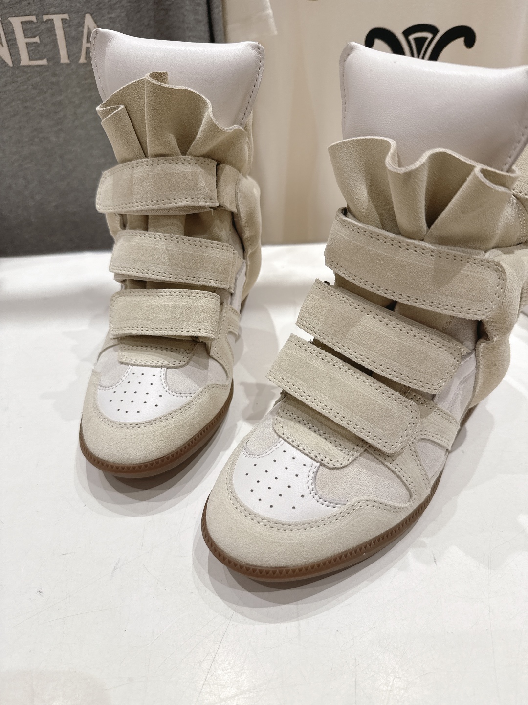 ISABEL MARANT autumn and winter new style high-top casual shoes with increased height and color matching