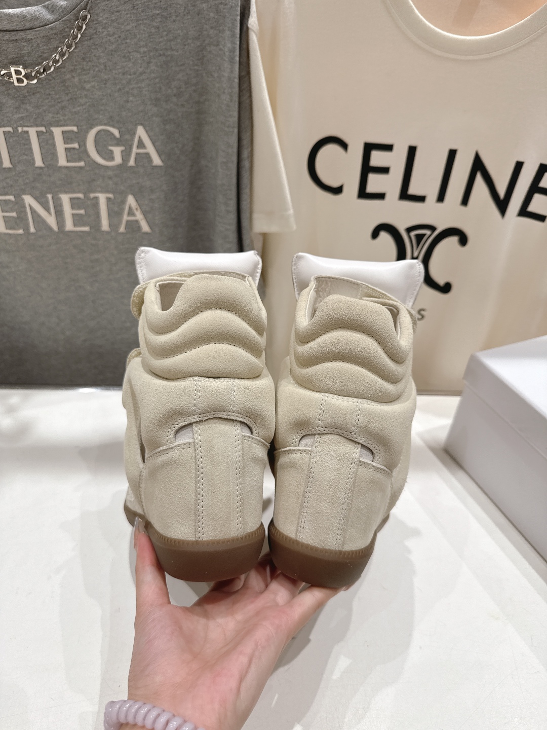 ISABEL MARANT autumn and winter new style high-top casual shoes with increased height and color matching