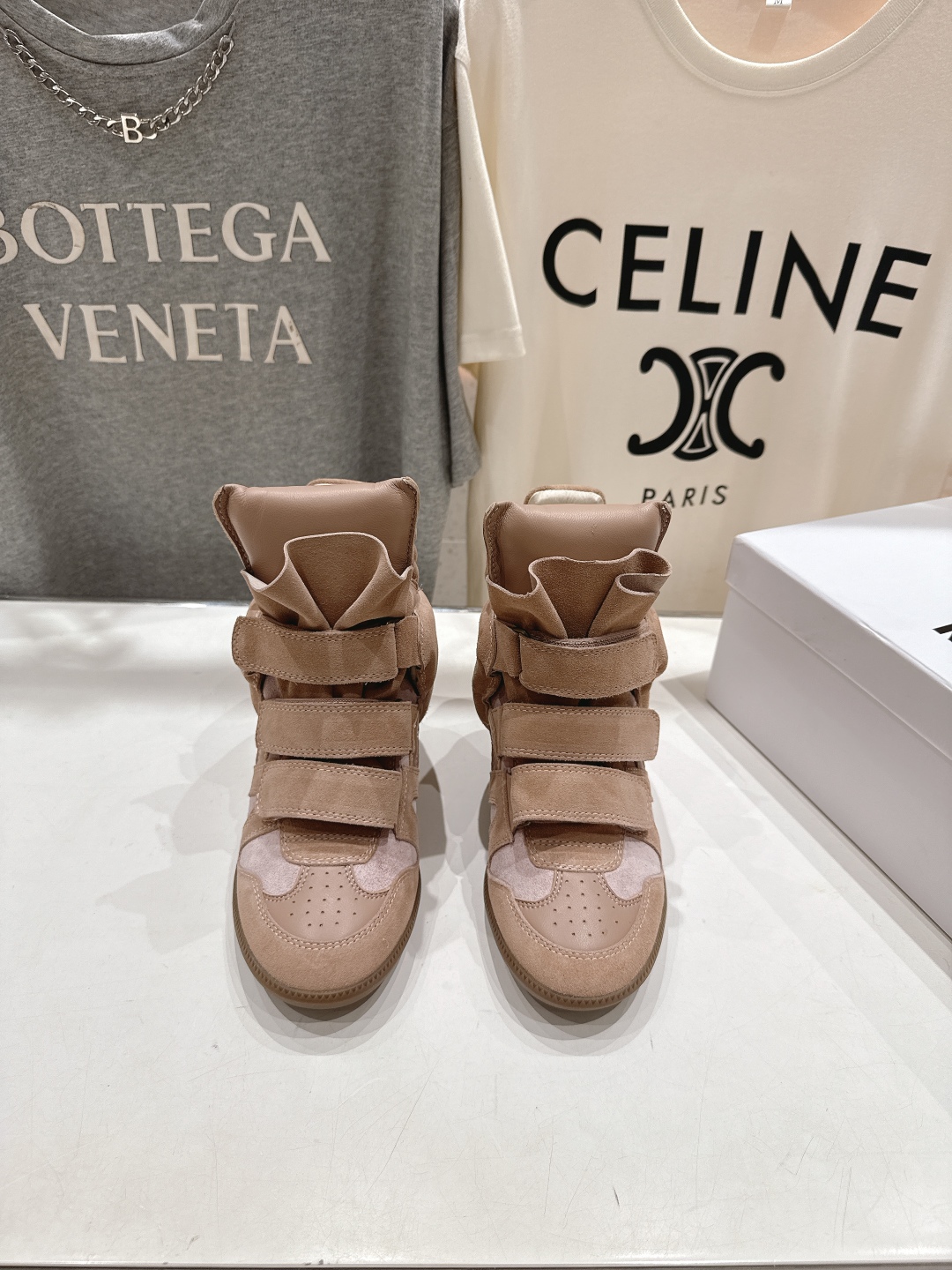ISABEL MARANT autumn and winter new style high-top casual shoes with increased height and color matching