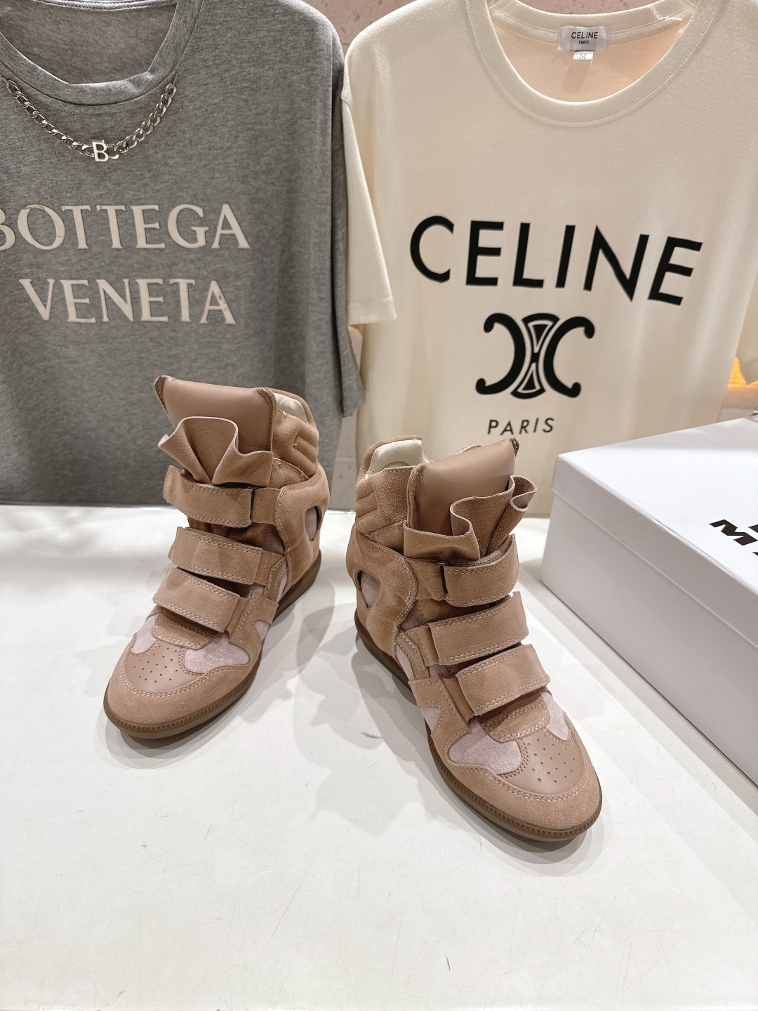 ISABEL MARANT autumn and winter new style high-top casual shoes with increased height and color matching