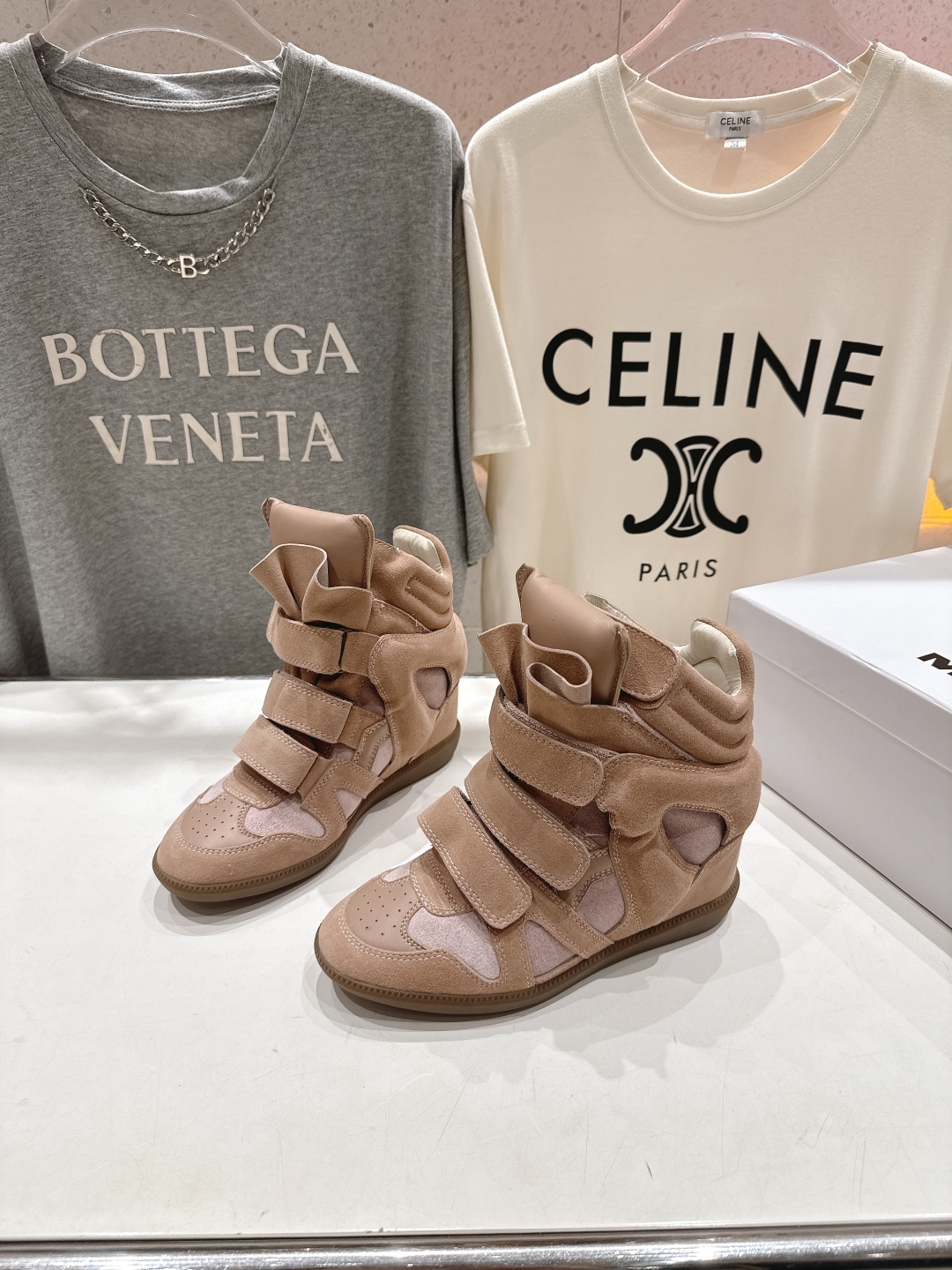 ISABEL MARANT autumn and winter new style high-top casual shoes with increased height and color matching