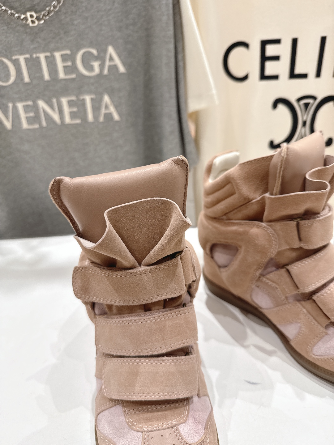 ISABEL MARANT autumn and winter new style high-top casual shoes with increased height and color matching