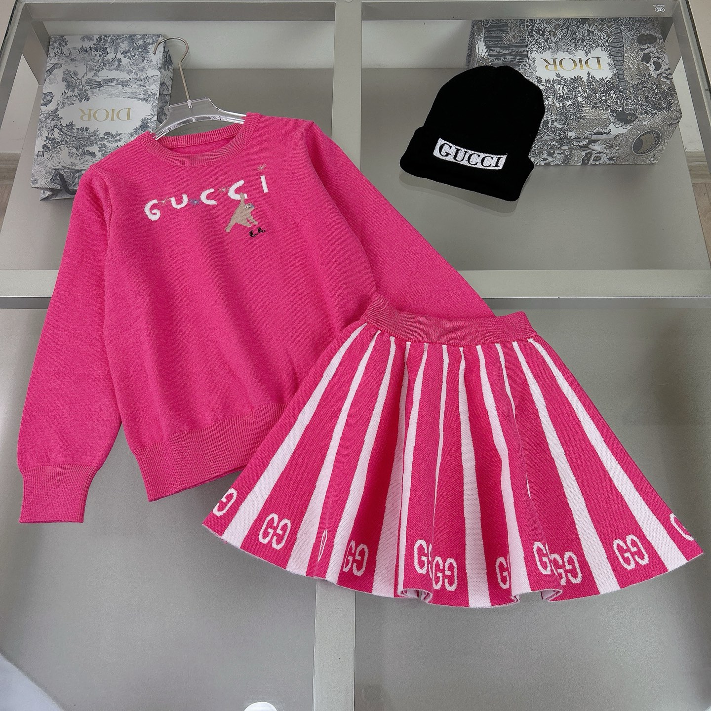 Gucci, Burberry, LV boys and girls suits