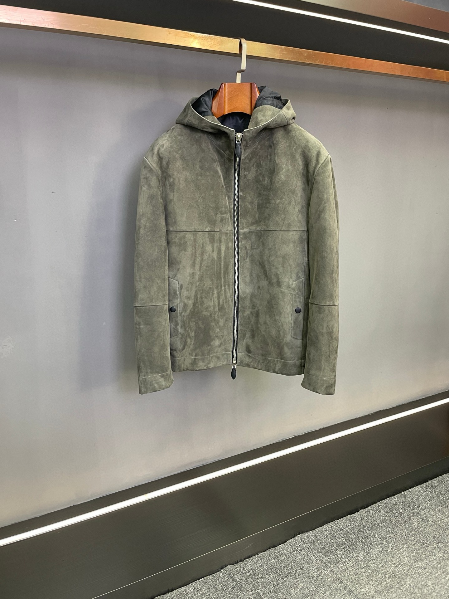 BERLUTI sheepskin jacket hoodie
