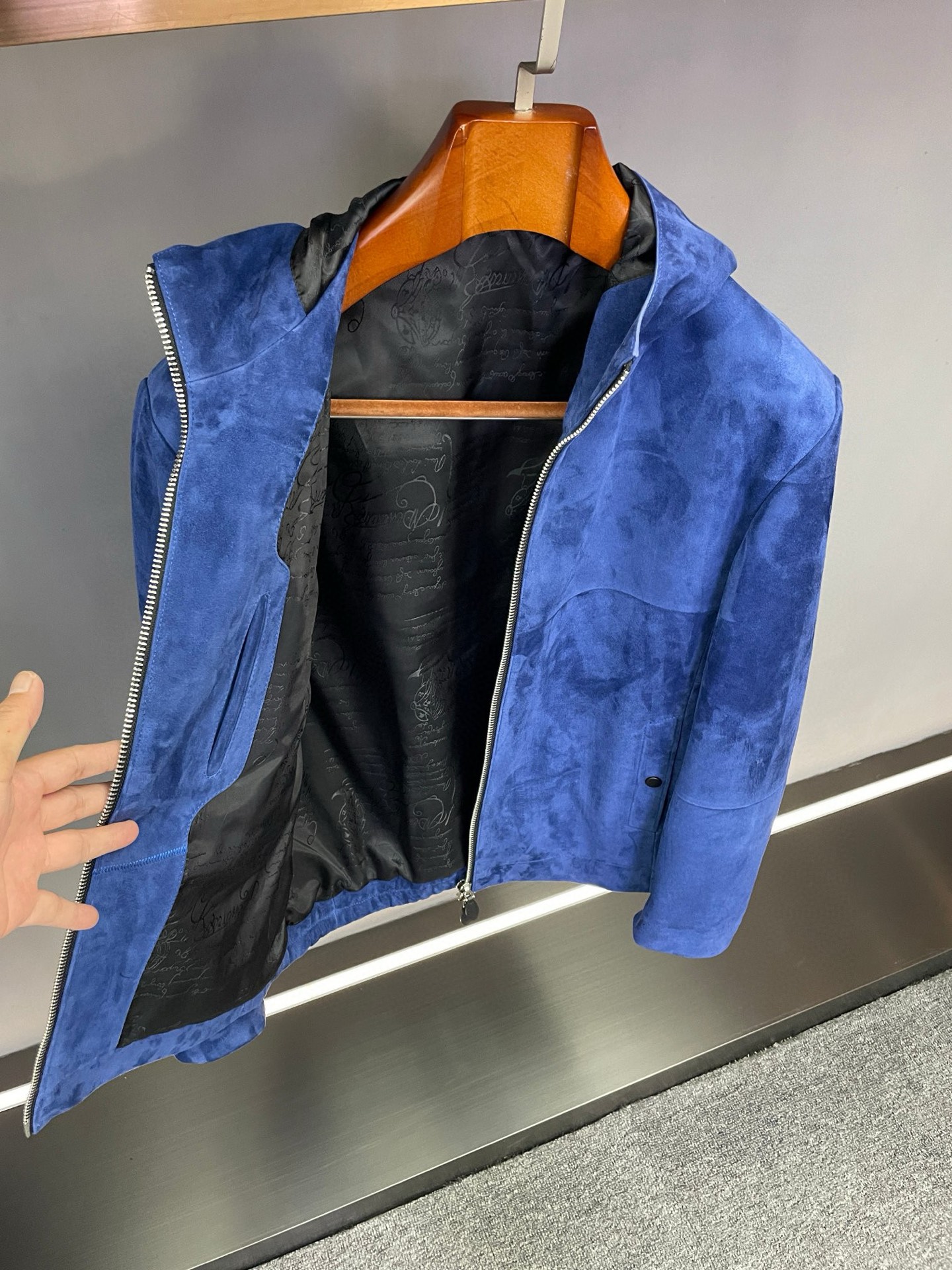 BERLUTI sheepskin jacket hoodie