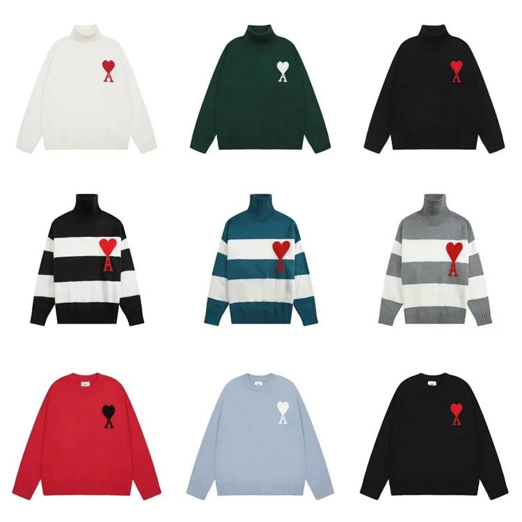 Ami Paris Heart Logo Turtleneck & Crewneck Sweaters [40 styles]