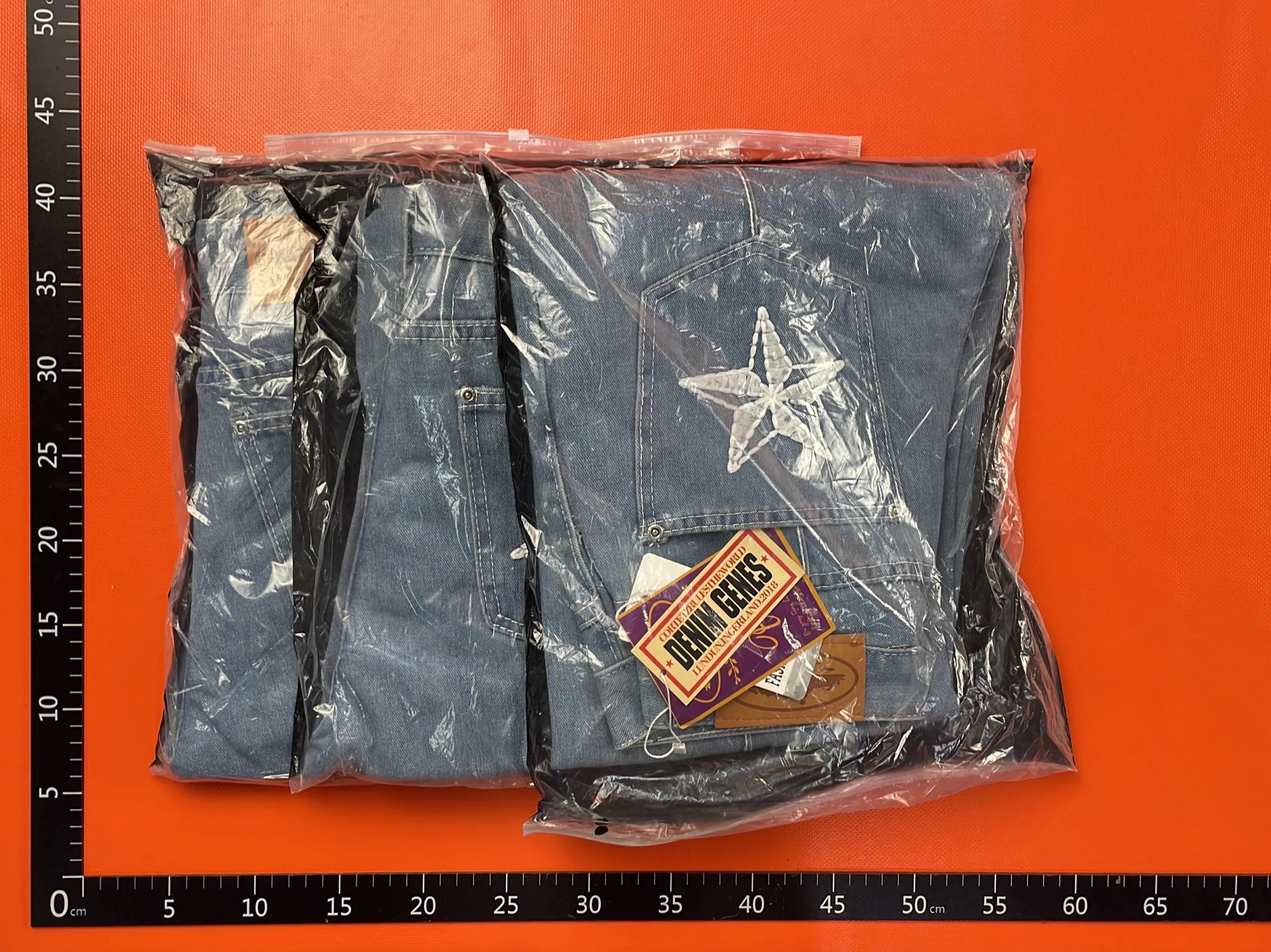 C2H4 Los Angeles Star Embroidery White Denim Pants [23 styles]