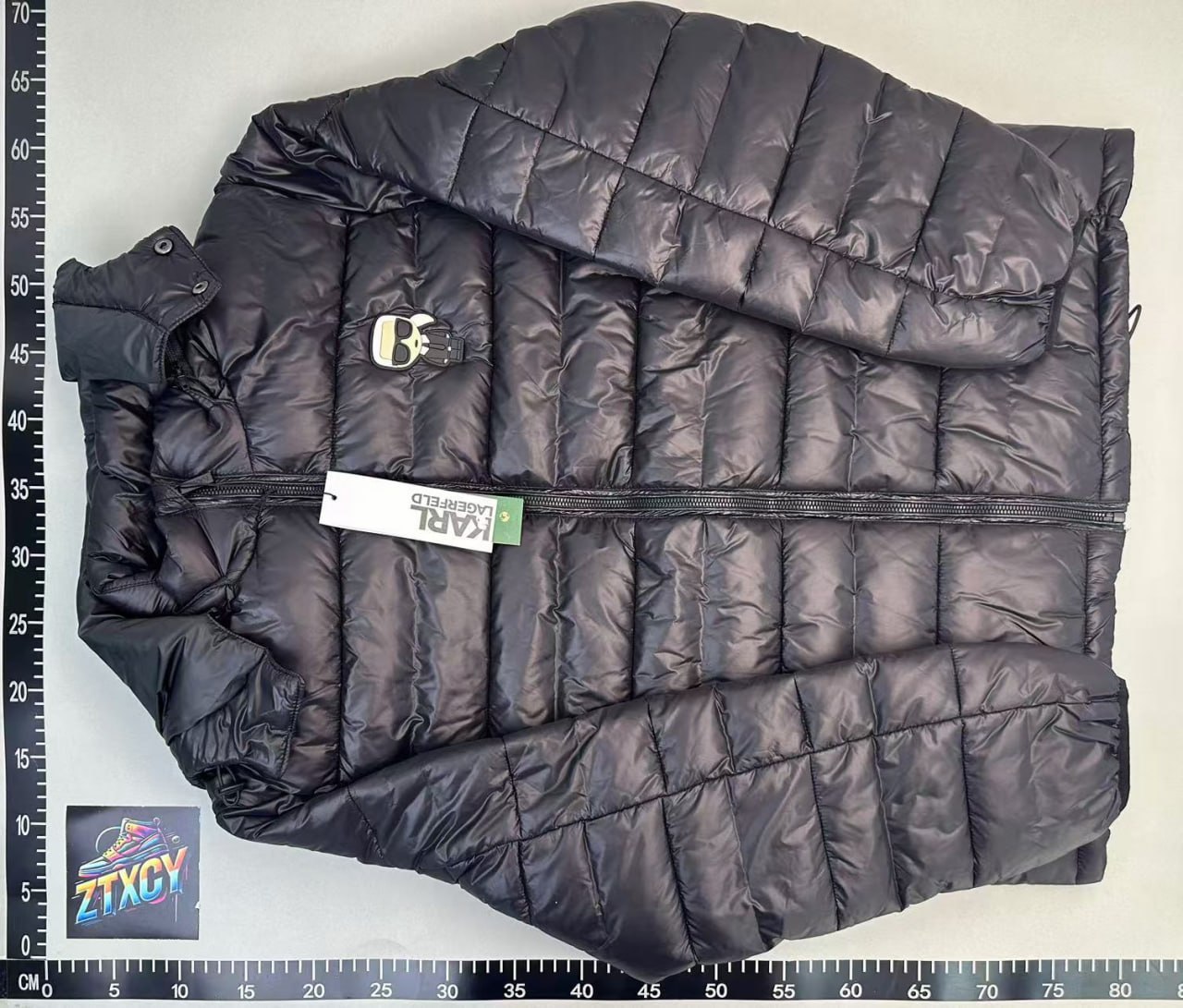 Karl Lagerfeld Skull Hooded Puffer Jacket