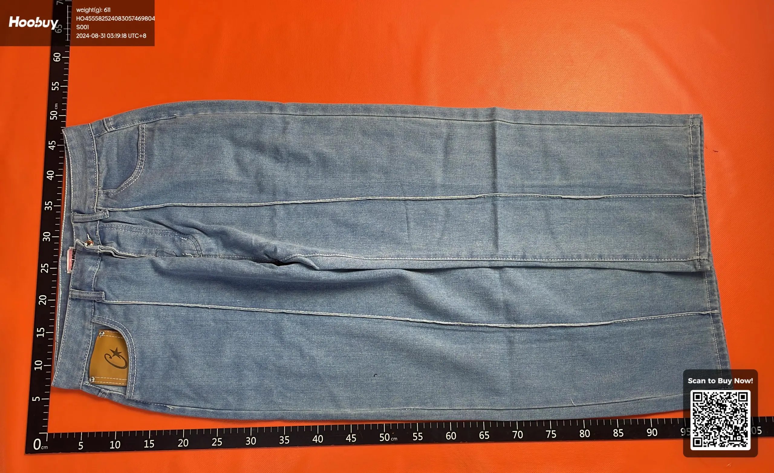 C2H4 Los Angeles Star Embroidery White Denim Pants [23 styles]